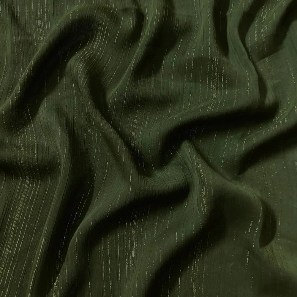 Sparkling Georgette- Olive Green