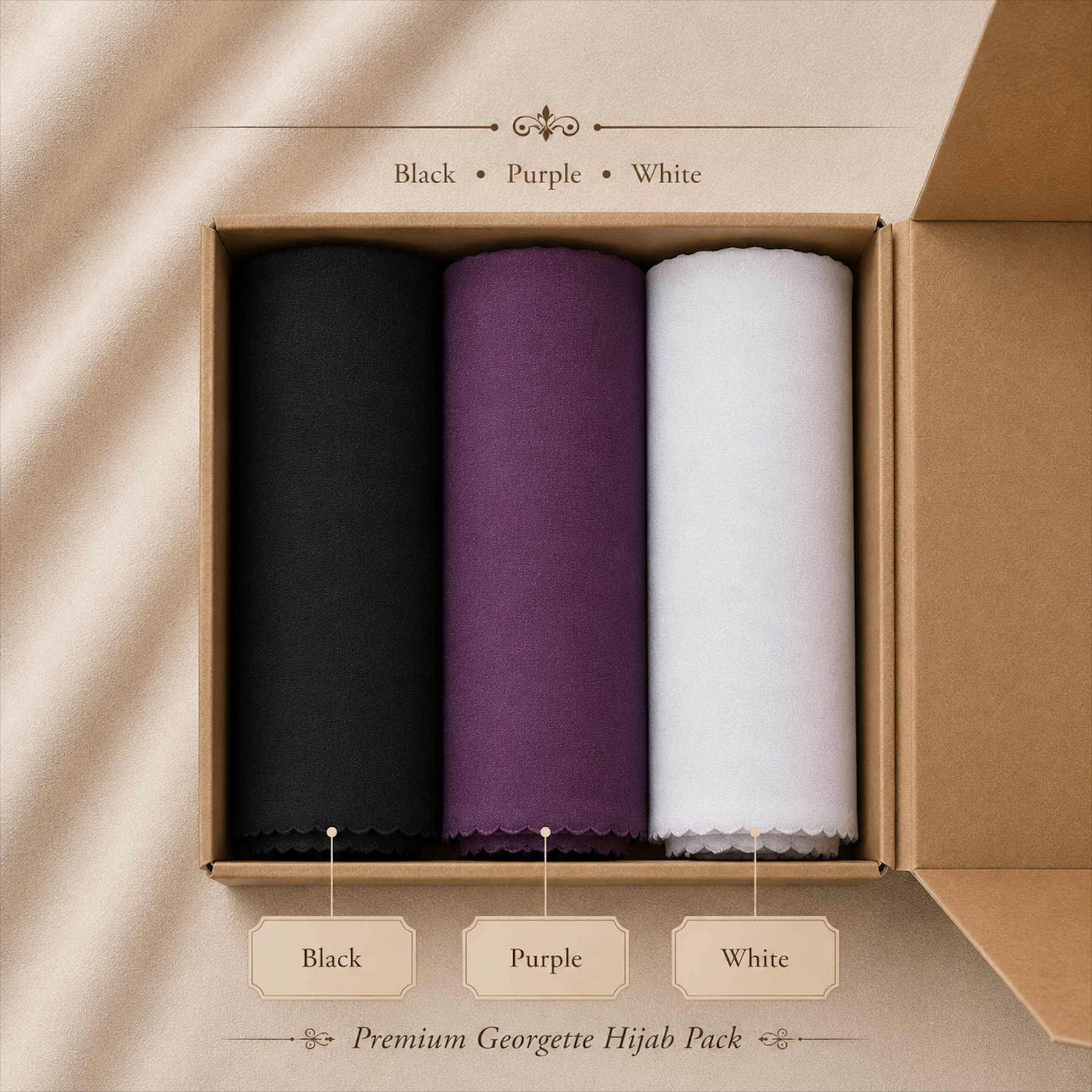 Plain Georgette - Pack of 3 (Any Colors)