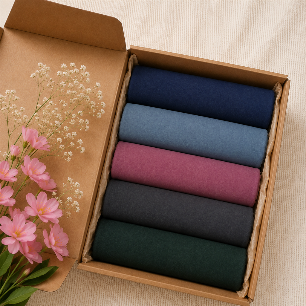 Plain Georgette - Pack of 5 (Any Colors)