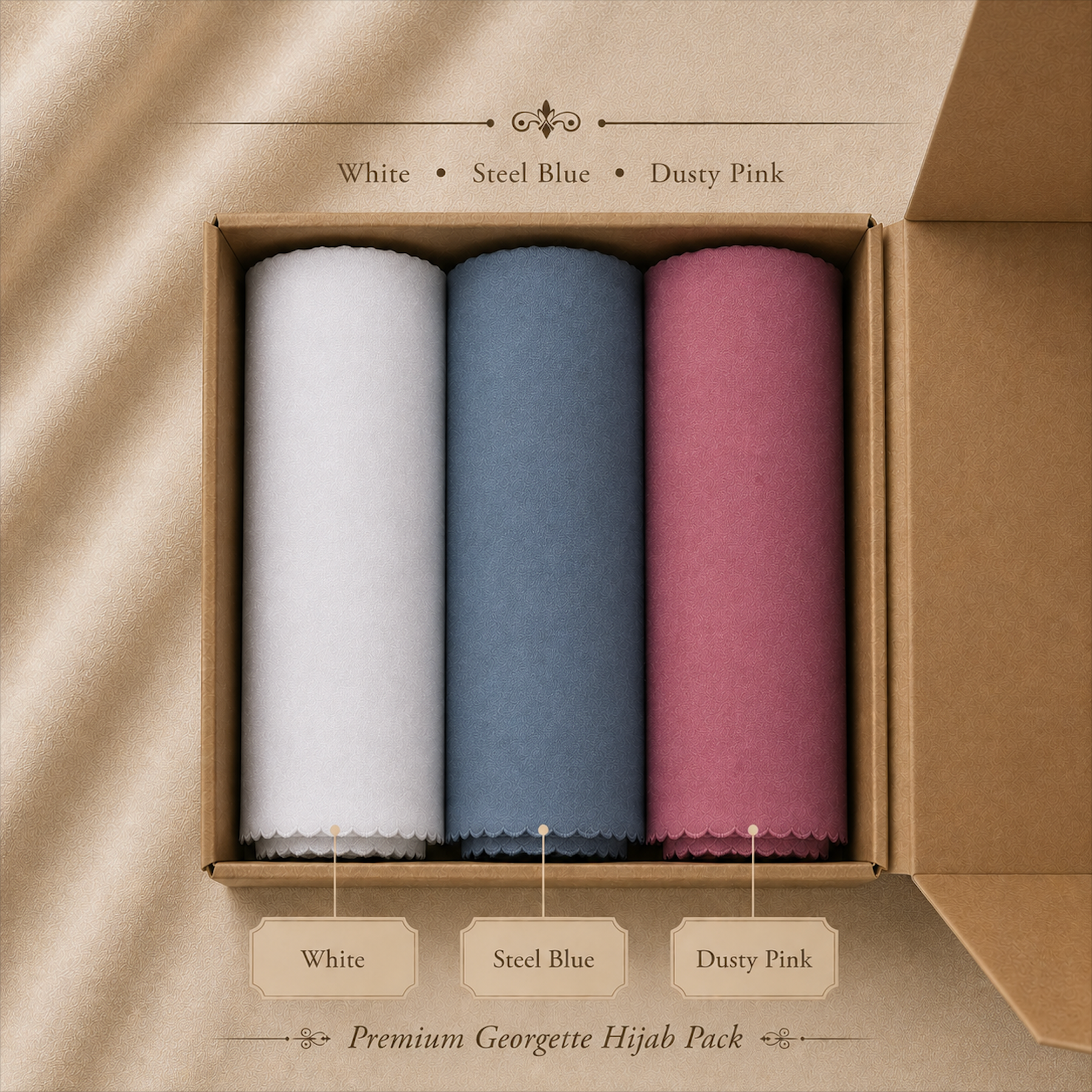 Plain Georgette - Pack of 3 (Any Colors)