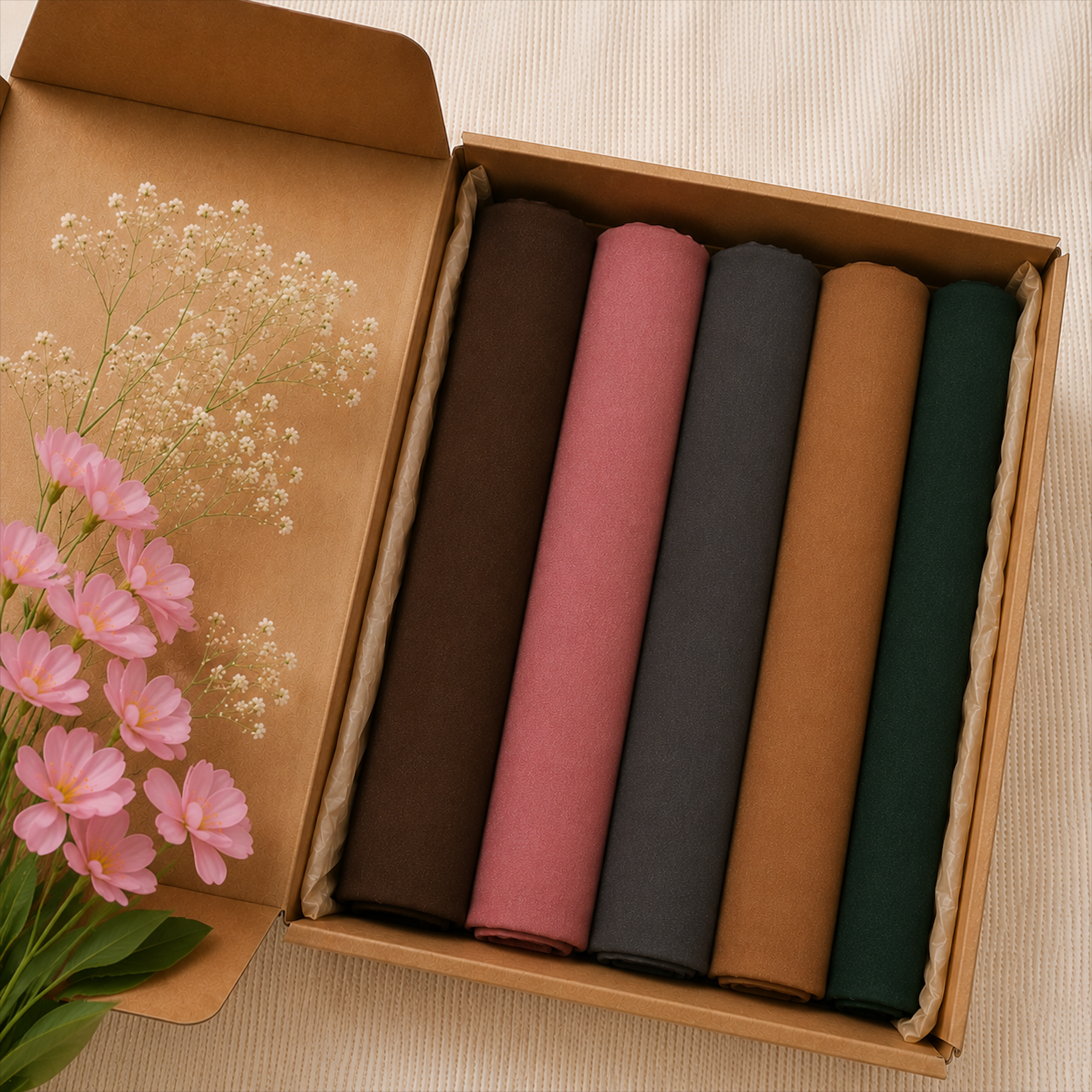 Plain Georgette - Pack of 5 (Any Colors)