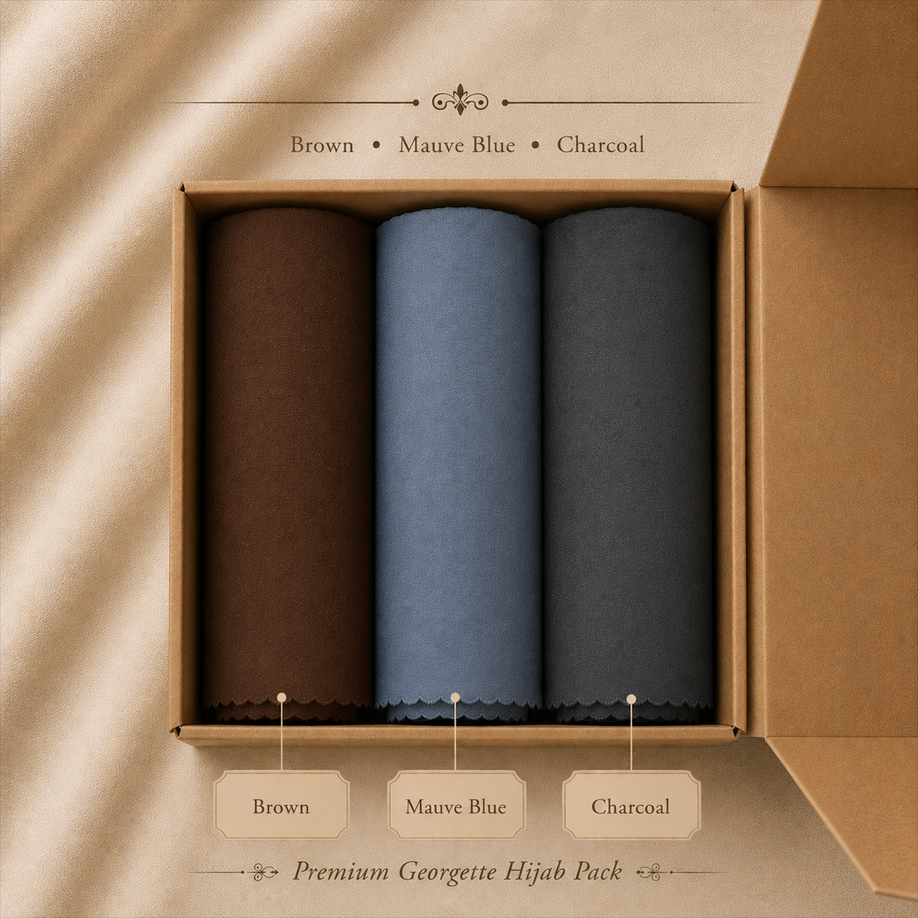 Plain Georgette - Pack of 3 (Any Colors)
