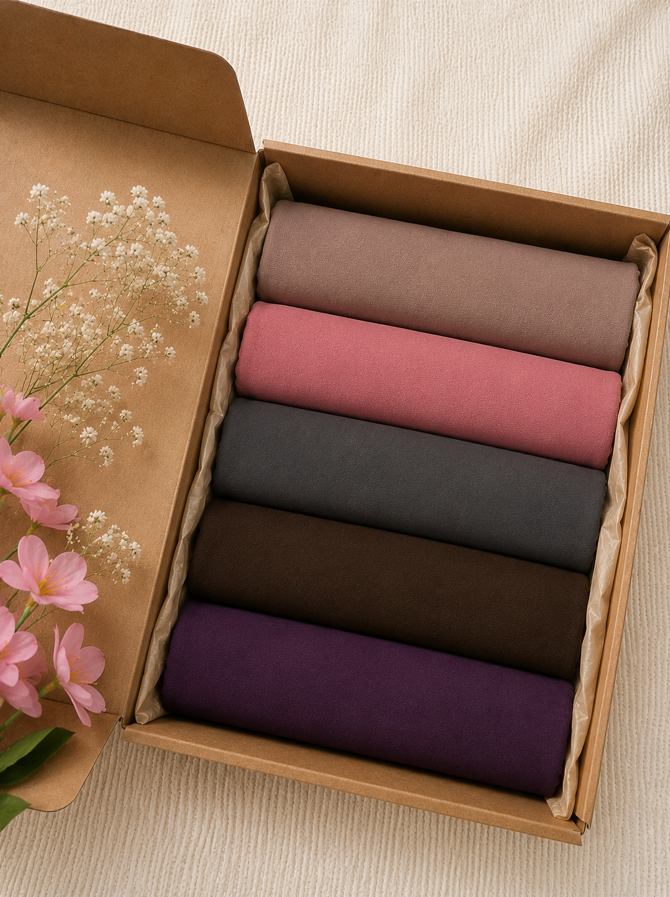 Plain Georgette - Pack of 5 (Any Colors)