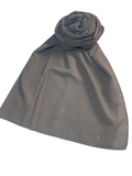 Moon Dust Georgette Hijab Charcoal Gray - Shimmer Lightweight Elegant 72x28 Inches | SatrStudio