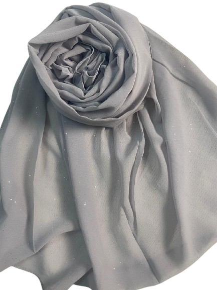 Gray scarf rolled up on a white background