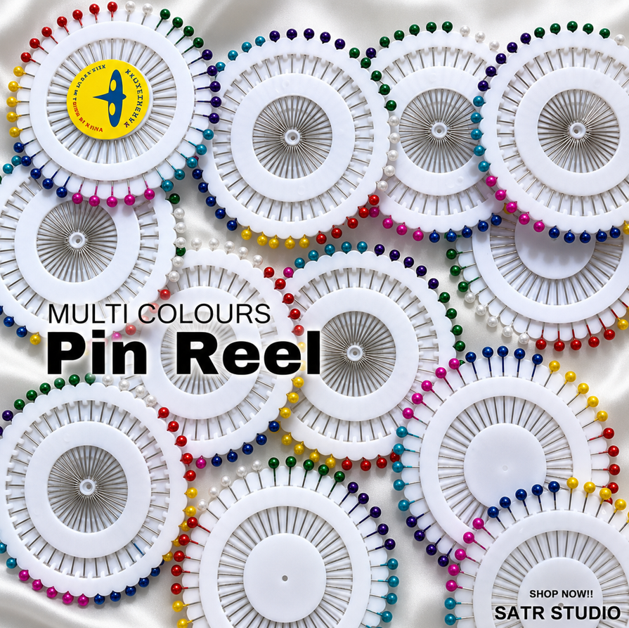 Multicolor Pins Reel - Hijab Sewing Pins Round Holder | SatrStudio
