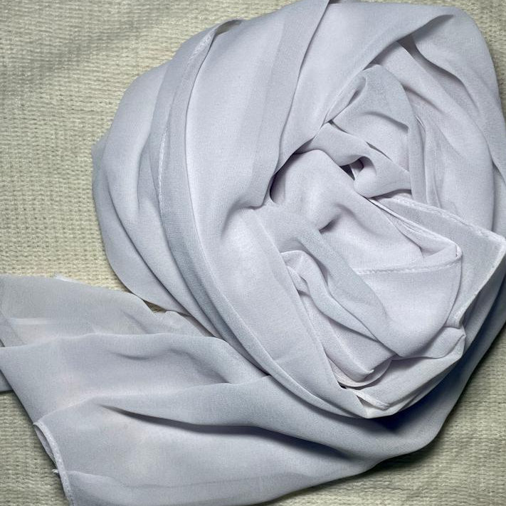 Plain Georgette - White