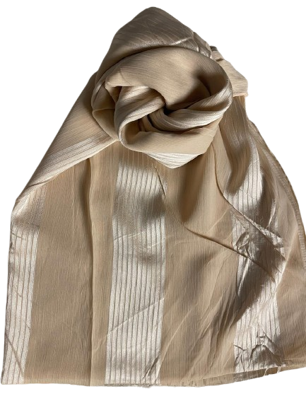 Beige scarf with a knot on a white background