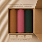 Georgette hijab bundle pack of 3 in camel brown, pink and green gift box