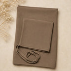 Plain georgette hijab and niqab set in mocha brown folded flat lay