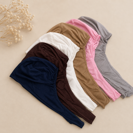 Tie Back Cap | Pack of 6 | Soft Under Hijab Cap